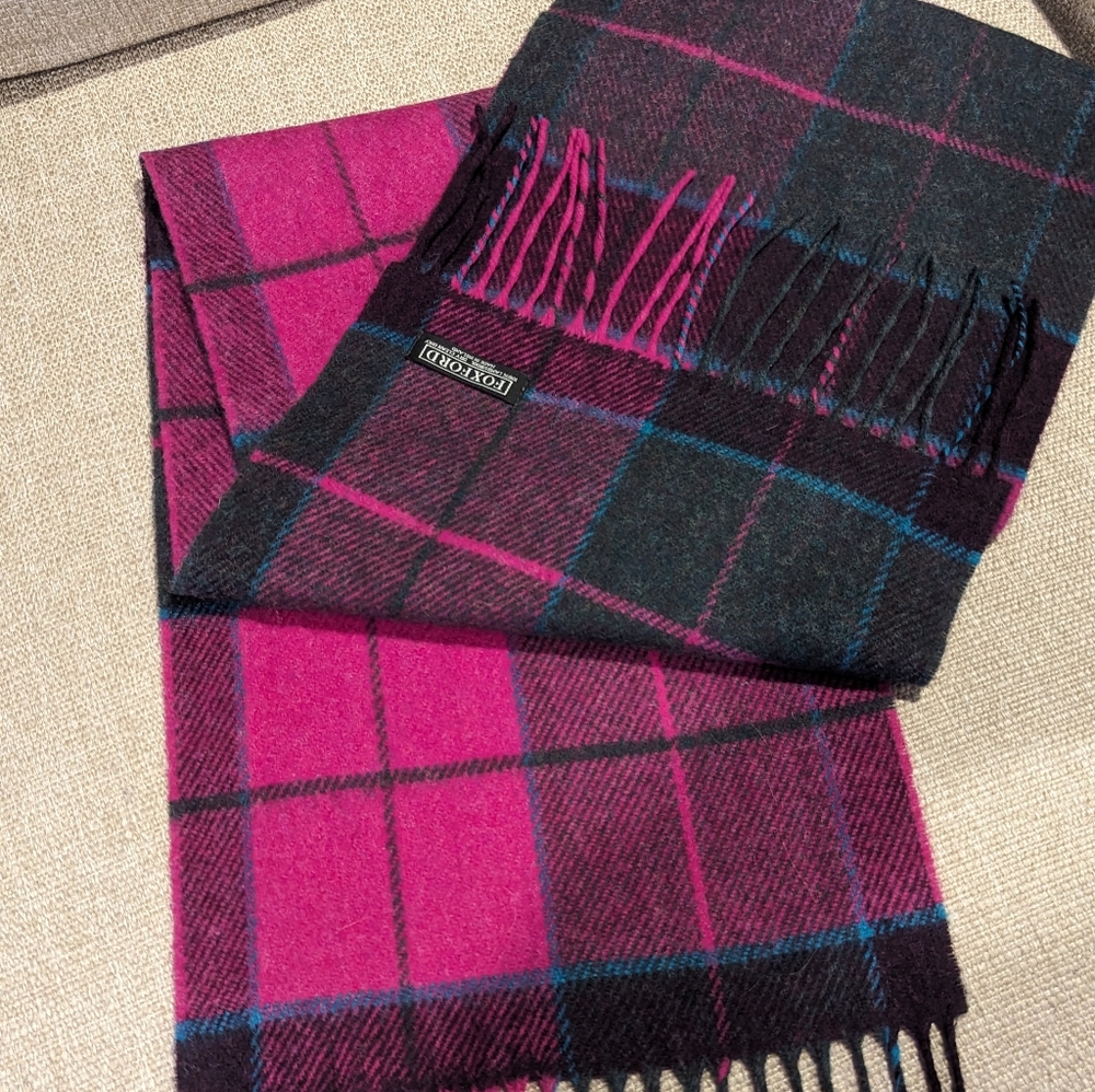 Foxford 100% Lambswool Plaid Scarf Ireland